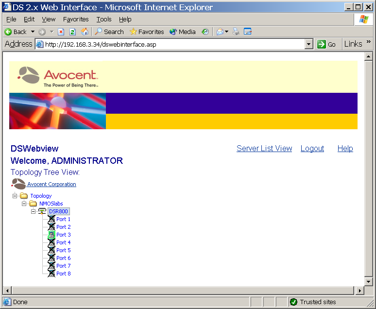 Door DSWebview op een ISS server te installeren, kan de DSView interface ook via het web worden geopend